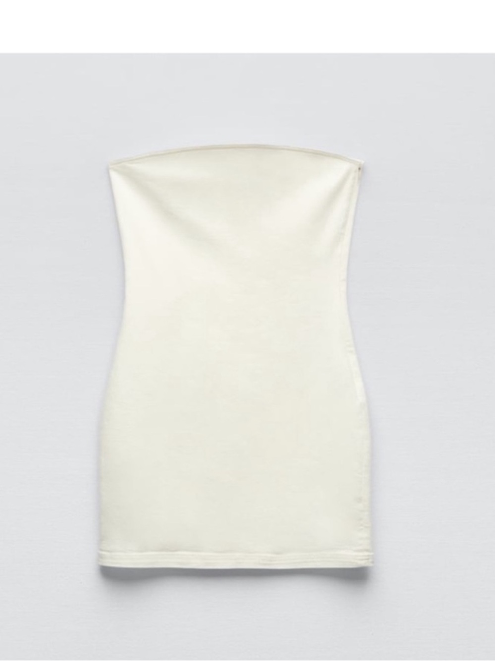 Zara White Jean Denin Bandeau Mini Dress Medium